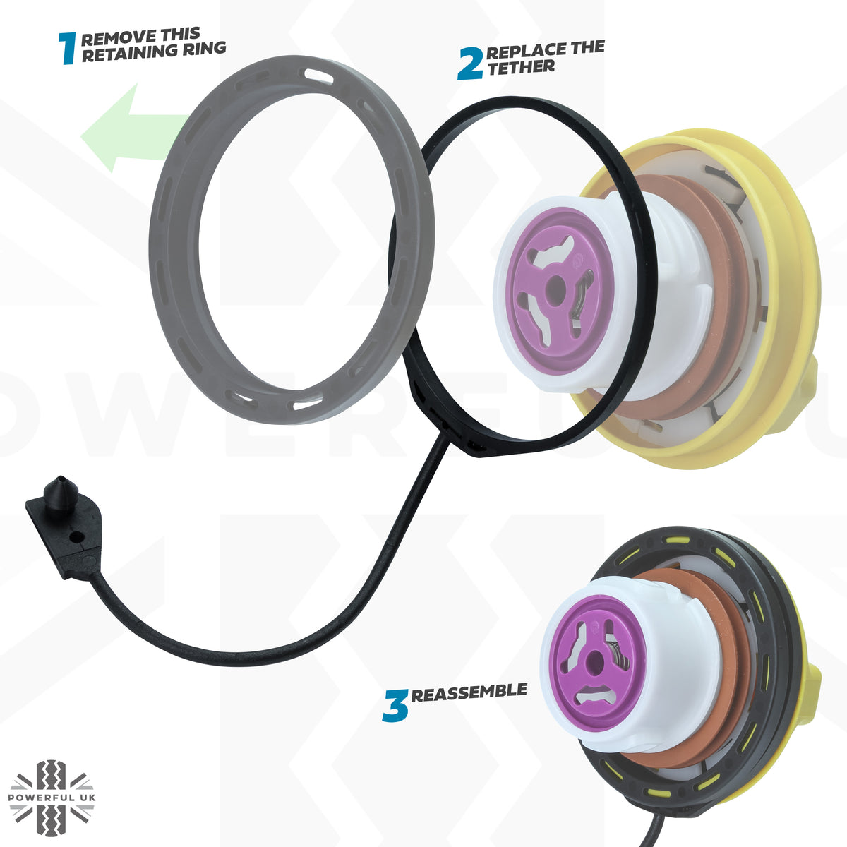 Fuel Filler Cap Replacement Tether Strap - for Jaguar XF