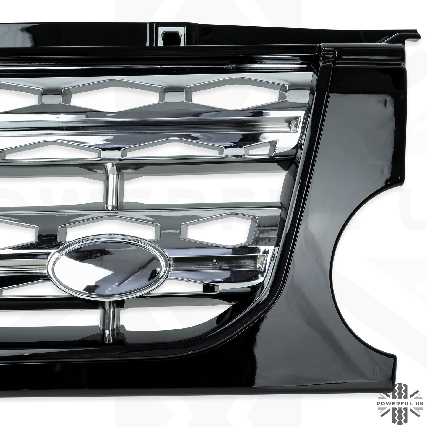 Front Grille for Land Rover Discovery 3 - Disco 4 look - Black / Black / Chrome