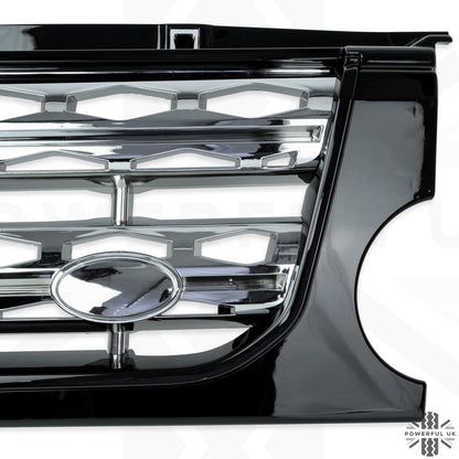 Front Grille for Land Rover Discovery 3 - Disco 4 look - Black / Black / Chrome