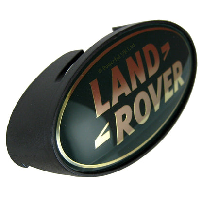 Front Grille Badge + Plinth - Green & Gold - For Land Rover Defender