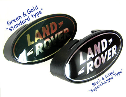 Front Grille Badge + Plinth - Black & Silver - For Land Rover Defender