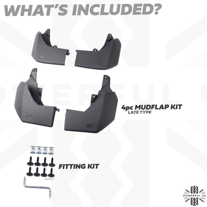Front & Rear Mudflap Kit for Land Rover Discovery 3/4 - Late Type (2009+)