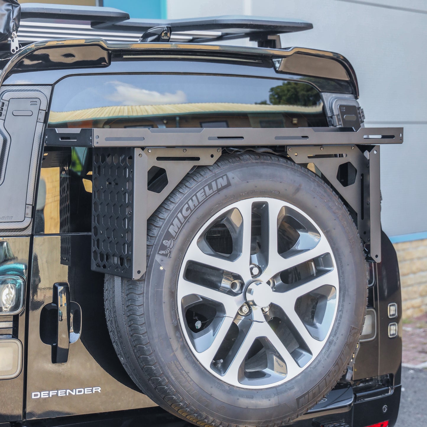 Spare Wheel Mounted Storage Rack for Land Rover Defender L663
