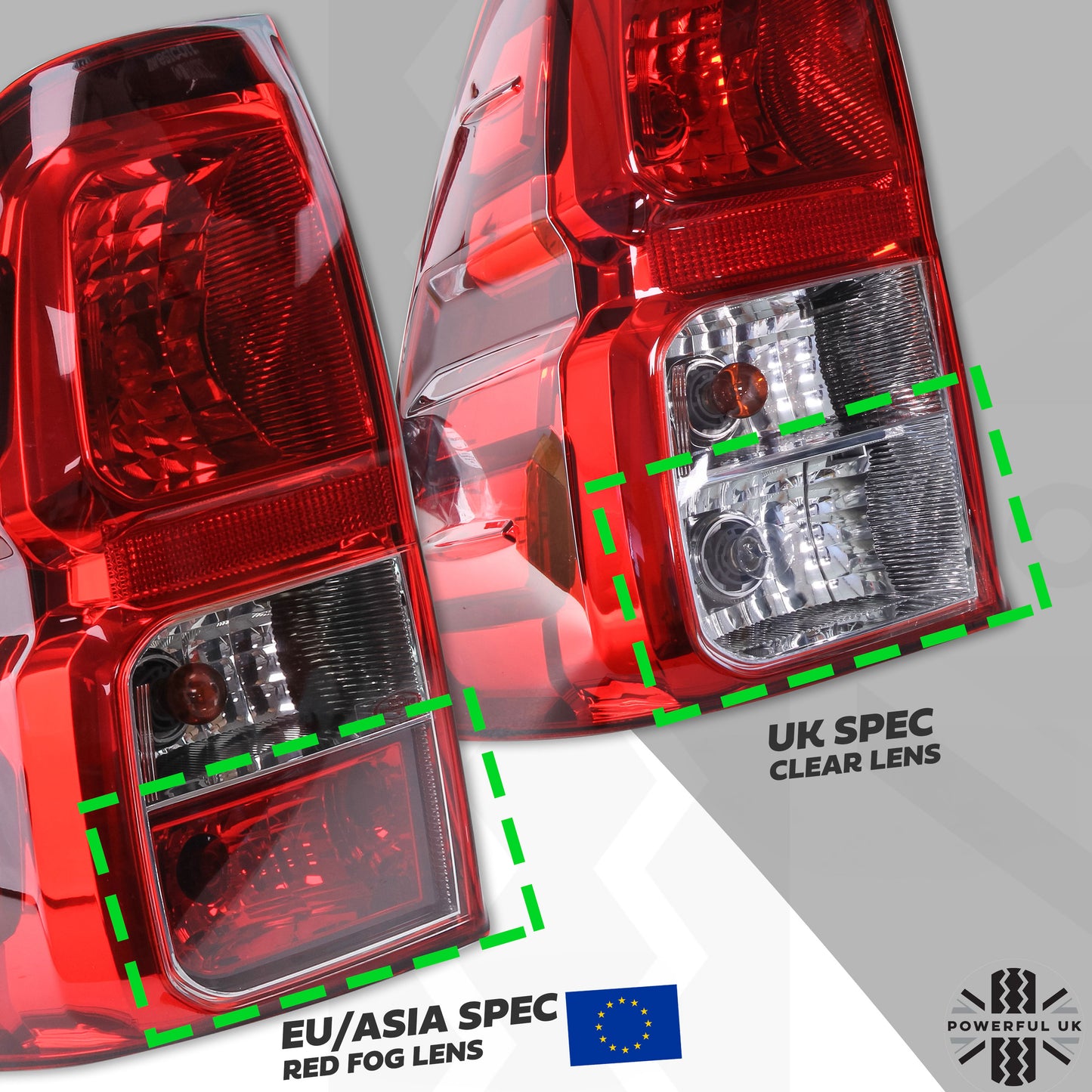 Rear Light - LH - for Toyota Hilux Mk8 Revo (2016 on) - EU Spec With Fog