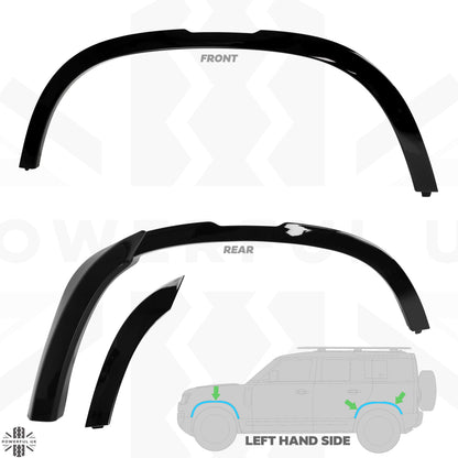 6pc Wheel Arch Kit for Land Rover Defender L663 - ROW - Gloss Black