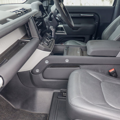 Centre Console Storage Panel for Land Rover Defender L663 in Ebony Black - Left