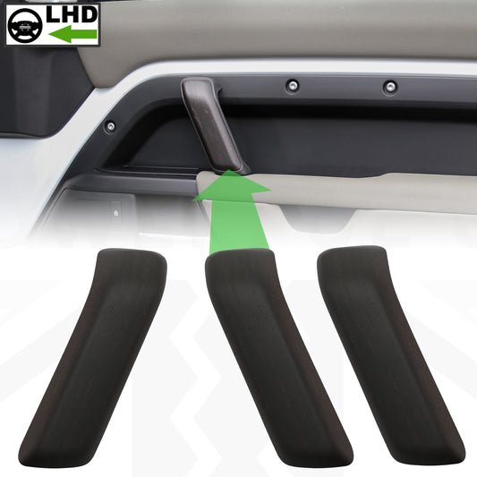 3pc Interior Door Pull Finishers (Genuine) in Dark Oak for Defender L663 110/130 - LHD