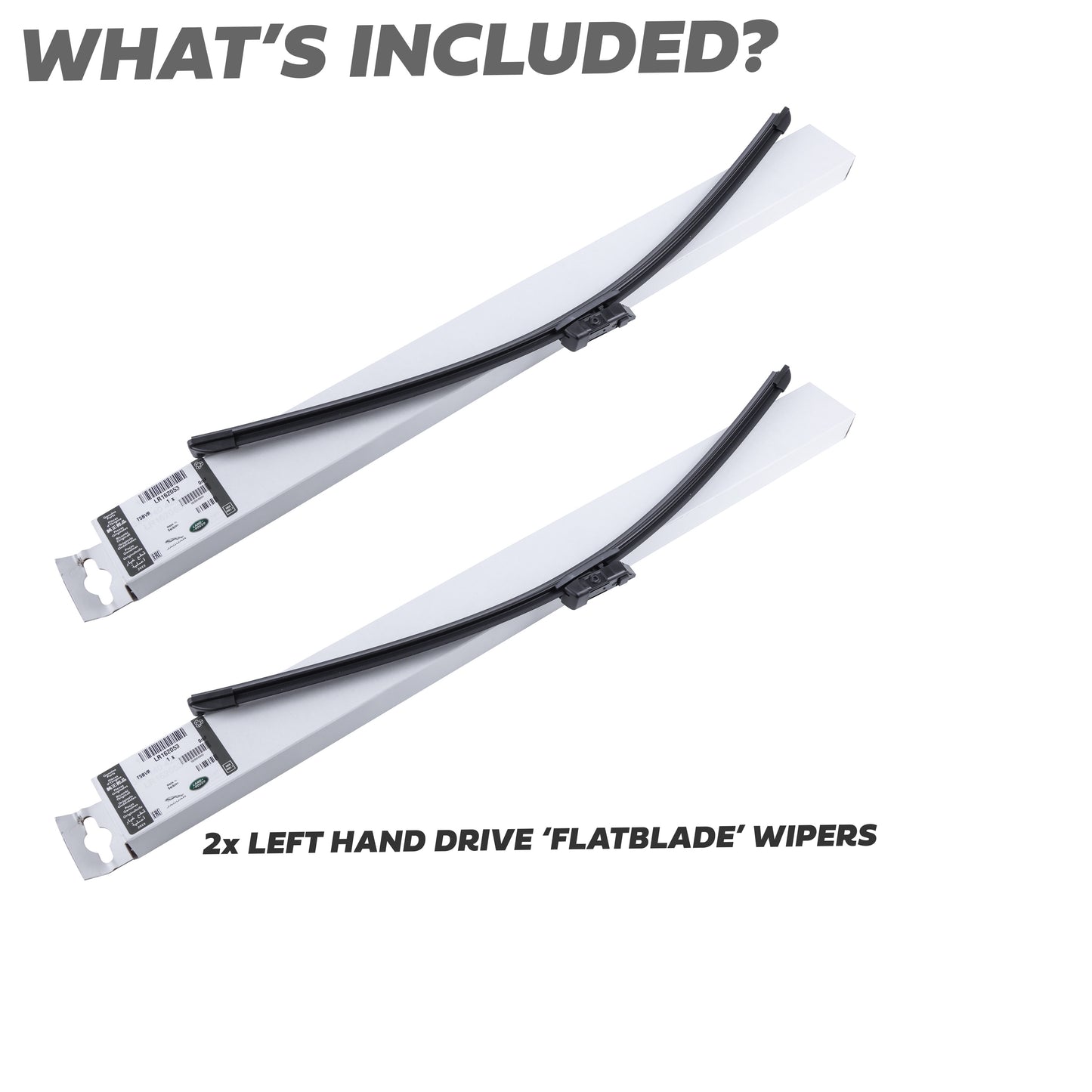 2x Front Wiper Blades for Land Rover Defender L663 - Early Type (Flatblade) - LHD