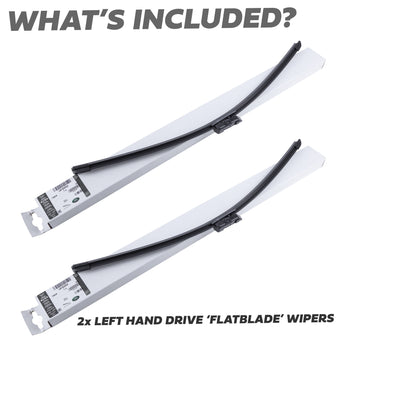 2x Front Wiper Blades for Land Rover Defender L663 - Early Type (Flatblade) - LHD