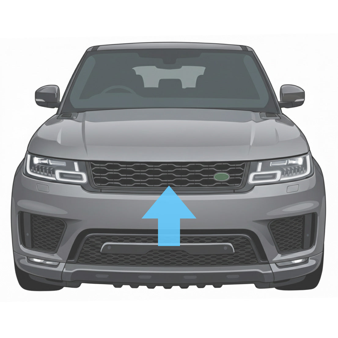Front Grille in Gloss Black for Range Rover Sport L494 2018-22