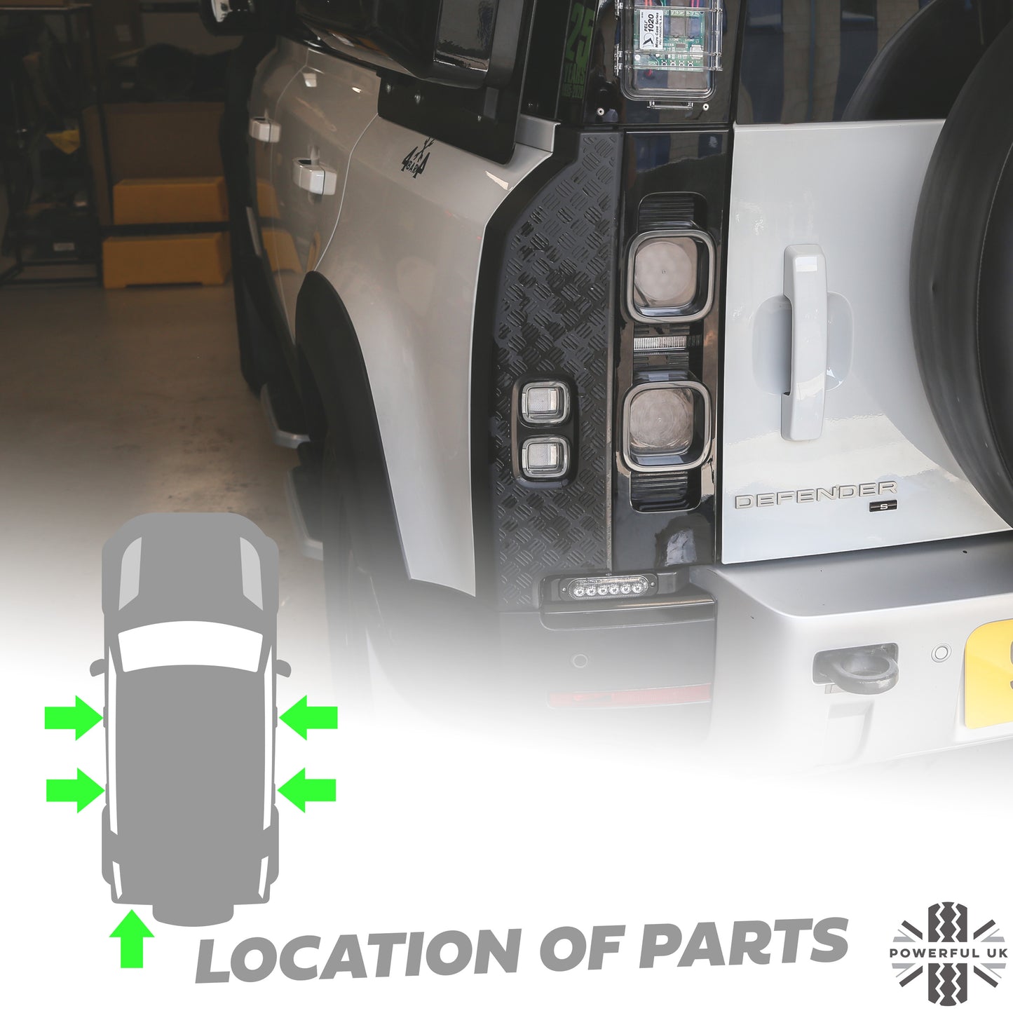 Door & Tailgate Handle Covers with Keyless - Gloss Black - for Land Rover Defender L663 (110/130)