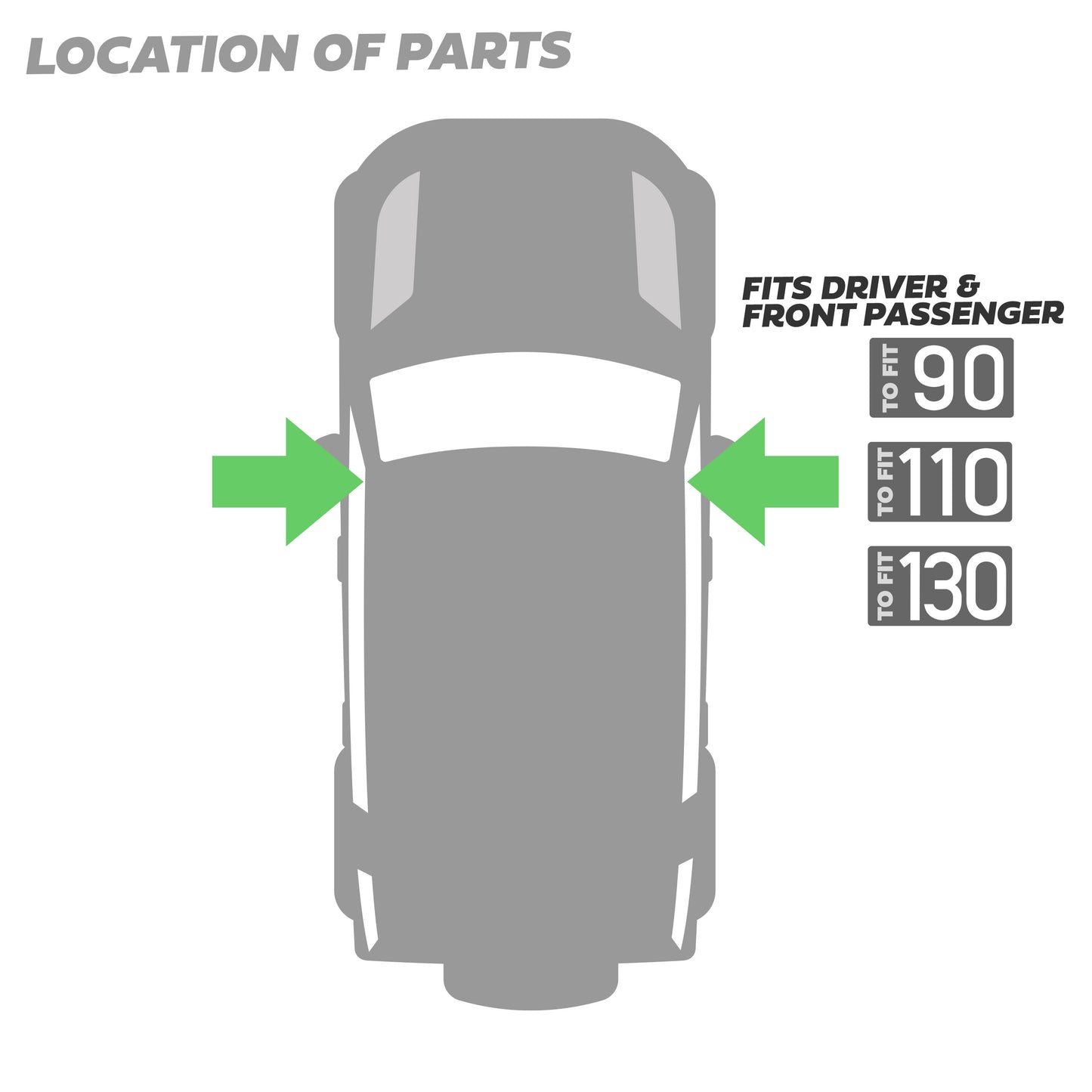 2x Roof Grab Handles for Land Rover Defender L663 - for FRONT handles