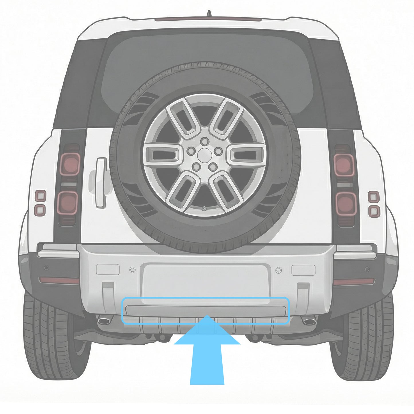 Rear Bumper Tow Eye Cover for Land Rover Defender L663 - Gloss Black