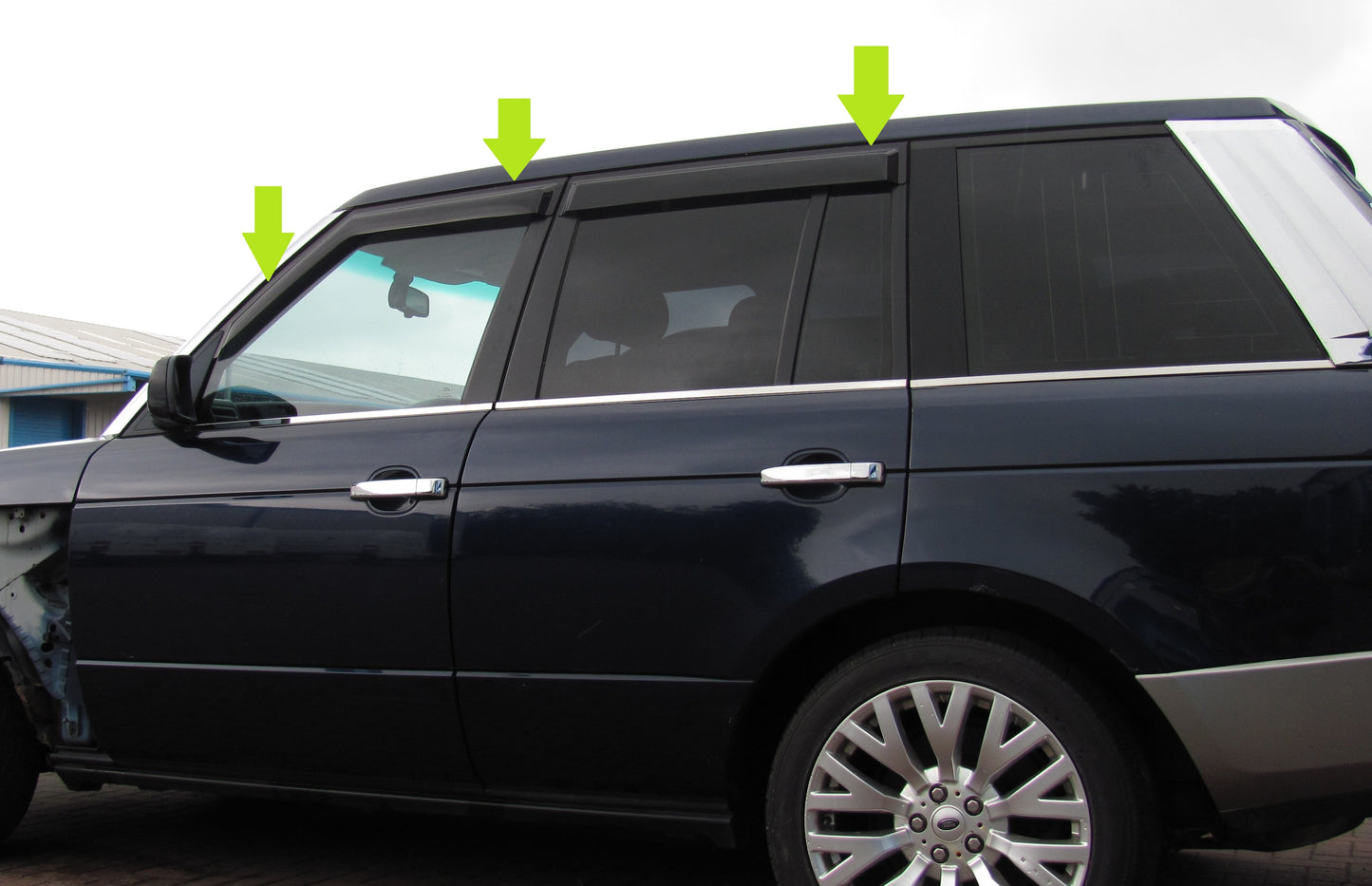 Window Wind/rain deflector tinted smoked kit for Range Rover L322 2002-12
