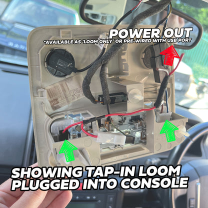Overhead Console 'Dashcam' Wiring Kit - Tap-in Loom + USB-A Adapter for Ford Fiesta