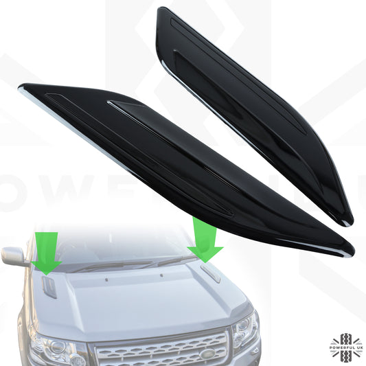 Dummy Bonnet Vents (Type 2) - 'All Gloss Black' for Land Rover Freelander 2