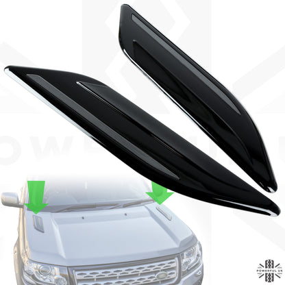 Dummy Bonnet Vents (Type 2) - 'Black & Grey' for Land Rover Freelander 2