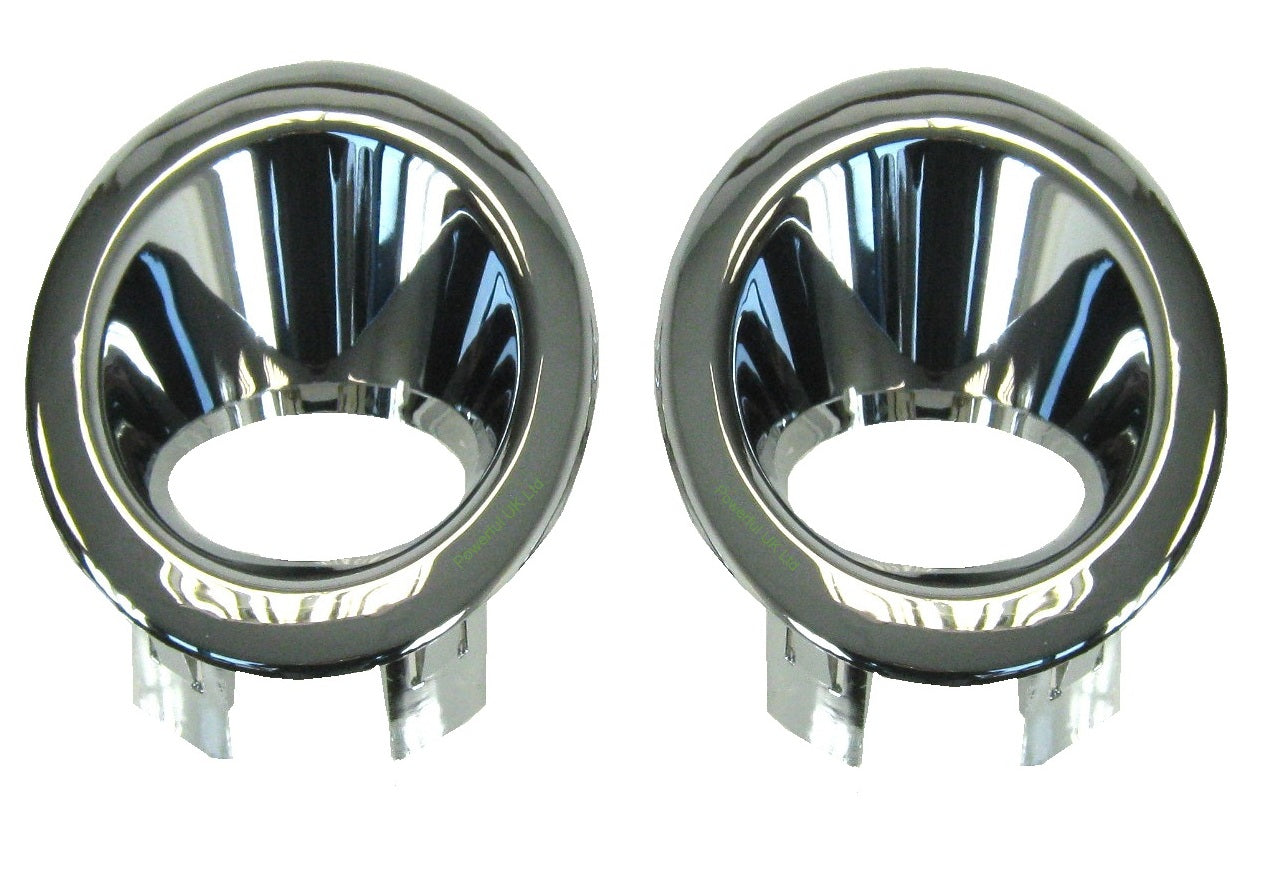 Front Bumper Fog Lamp Bezels in Chrome for Land Rover Freelander 2 - PAIR