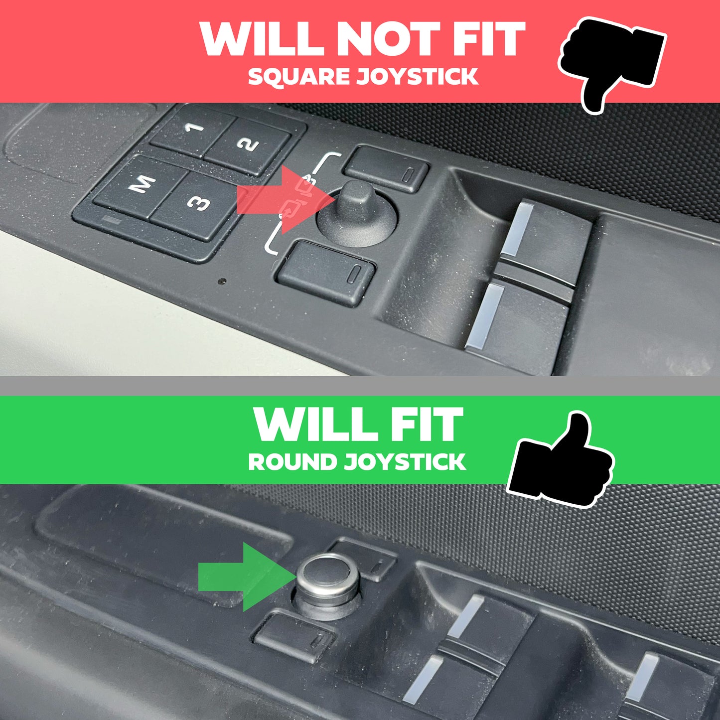 Interior Wing Mirror Control Knob Cover - SILVER - for Land Rover Defender L663