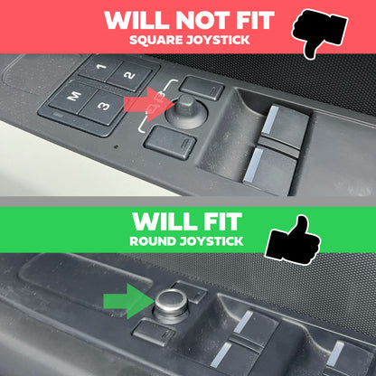 Interior Wing Mirror Control Knob Cover - SILVER - for Land Rover Defender L663