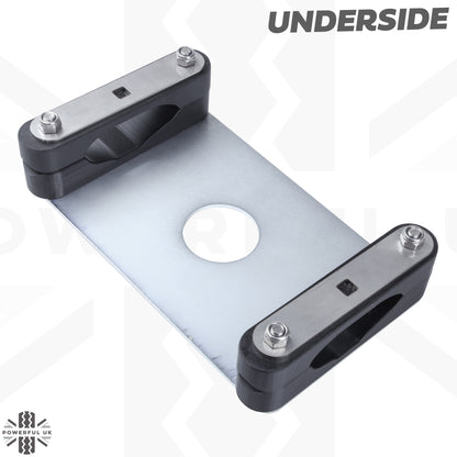 Roof Cross Bar Mount Clamp Kit for the Land Rover Defender L663 - Kit A - LARGE Zinc Plated Steel Top