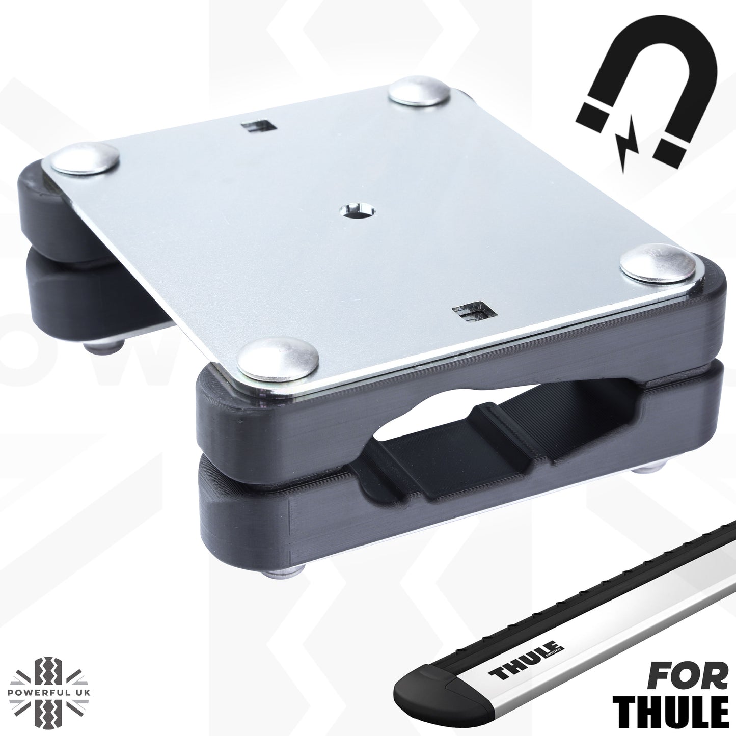 Roof Rack Antenna Mount Kit for Thule Cross Bars - Kit A - Zinc Plated Top