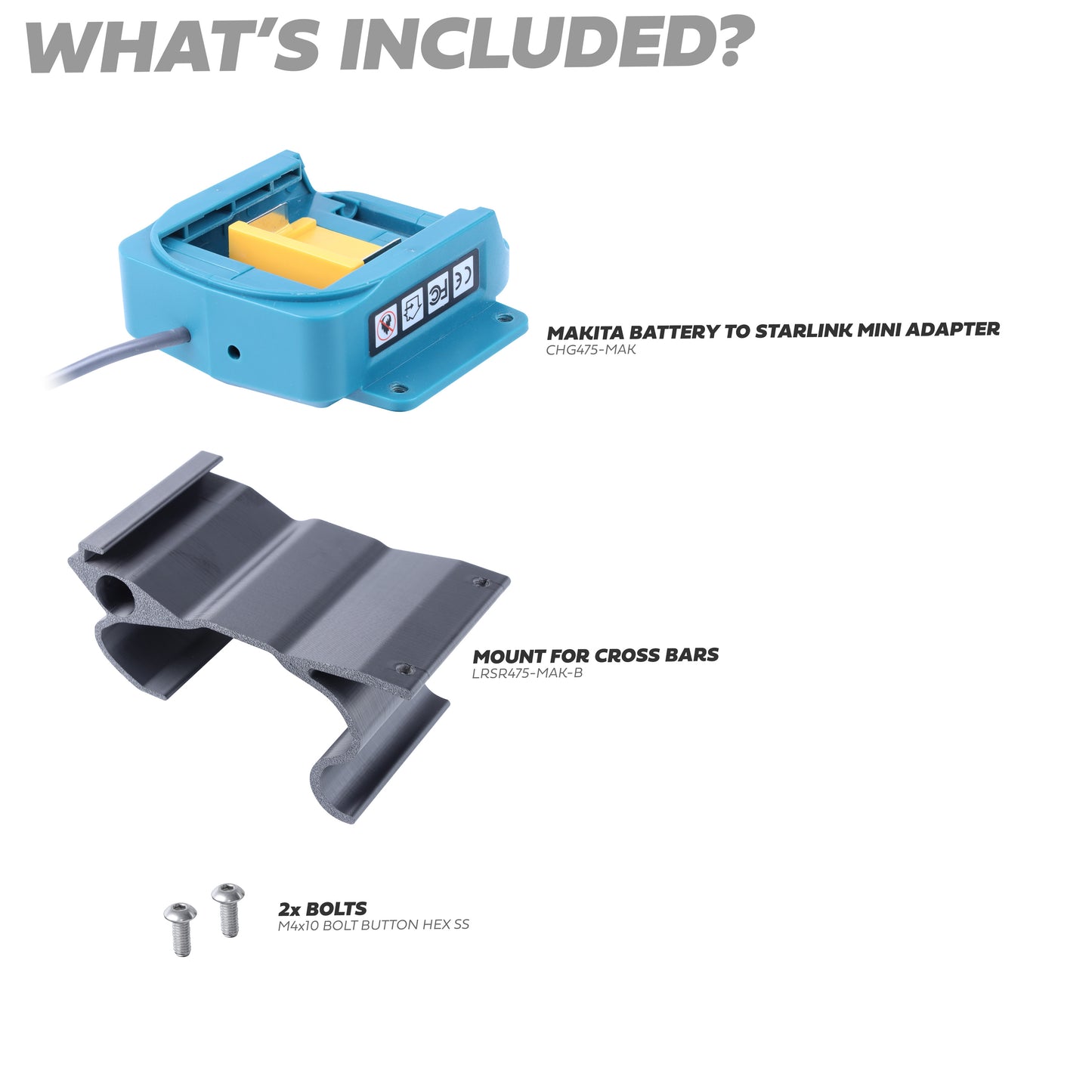 Makita Battery Mount for Starlink Mini Land Rover Defender L663 Cross Bars