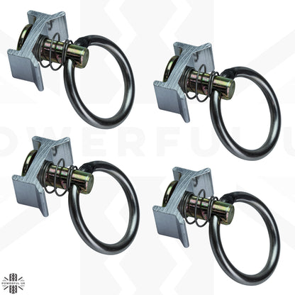 Sliding Tie-down Loop Fixings - 4pc Kit for Land Rover Defender L663