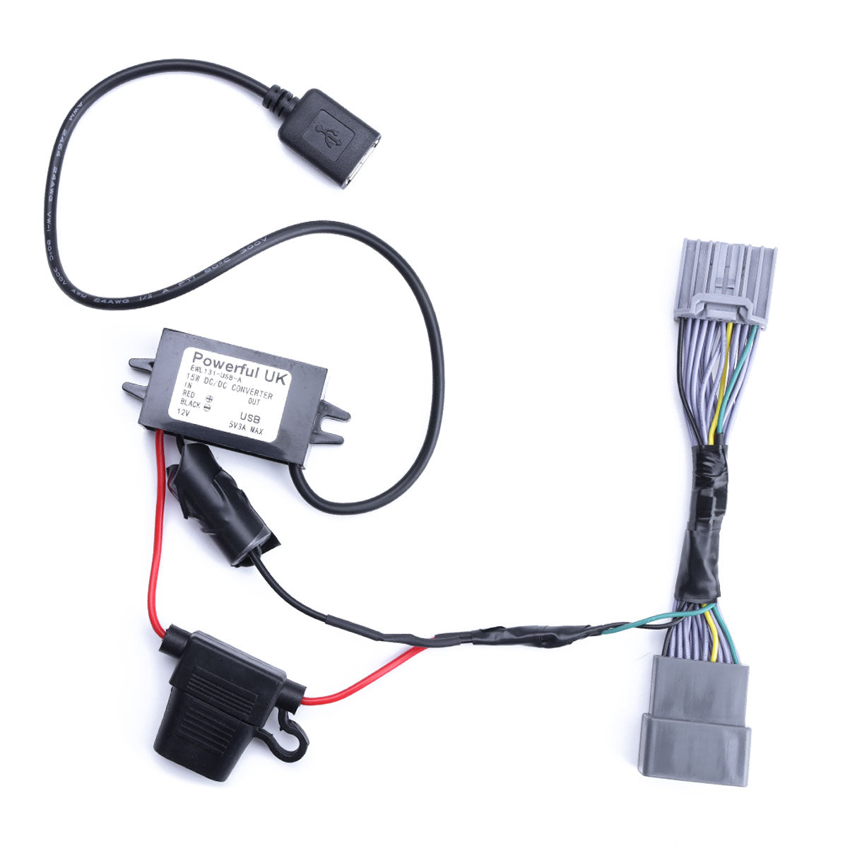 Dash Cam Hardwire Kit For Range Rover Evoque 1 with EARLY overhead console - USB-A