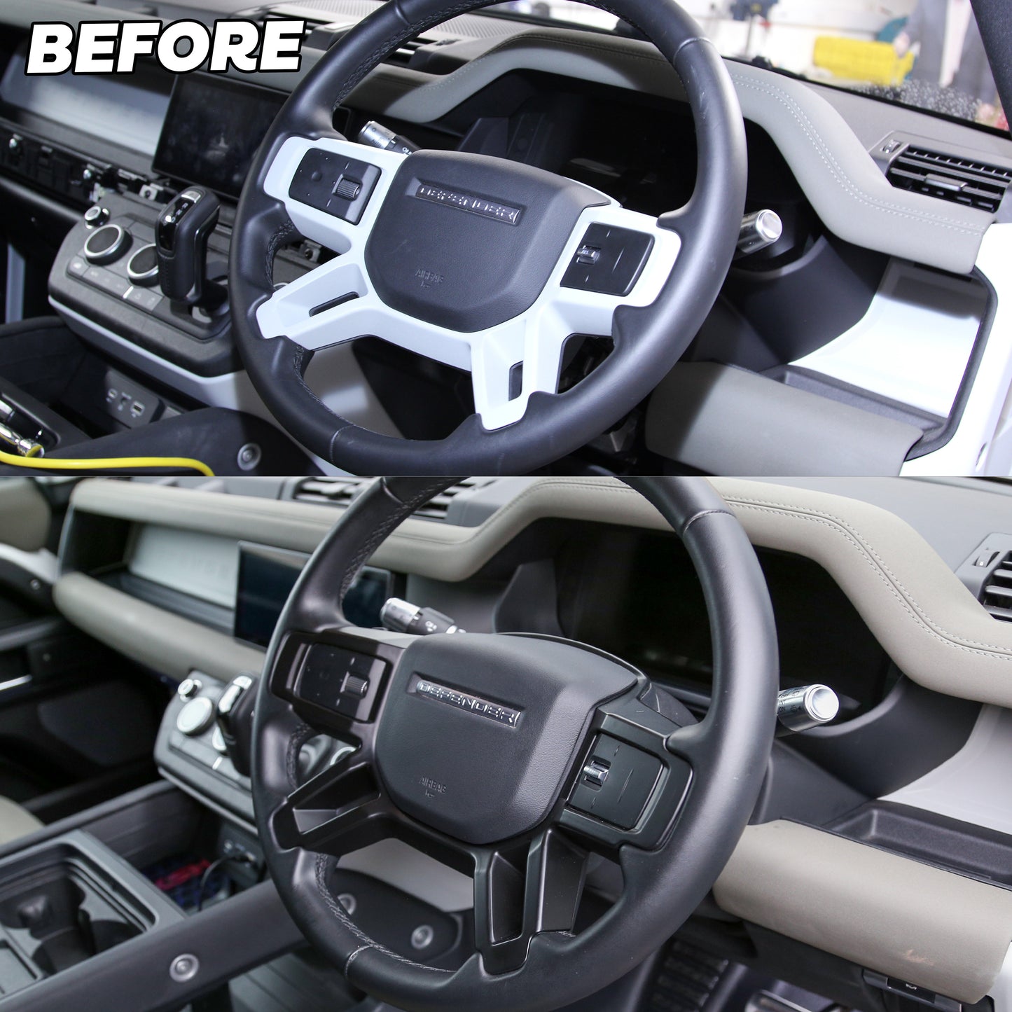 Steering Wheel Spoke Cover - Matt Black - for Land Rover Defender L663