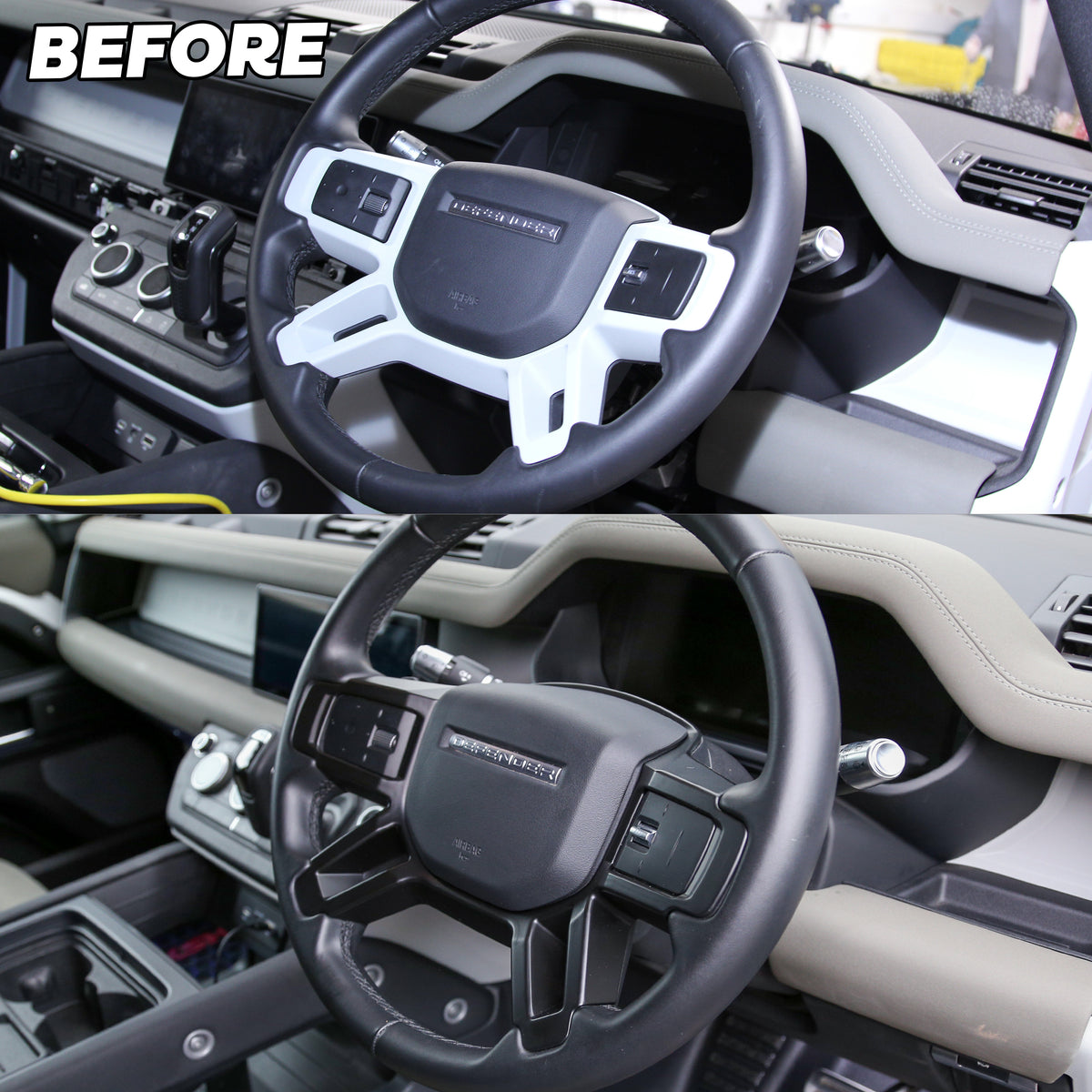 Steering Wheel Spoke Cover - Matt Black - for Land Rover Defender L663