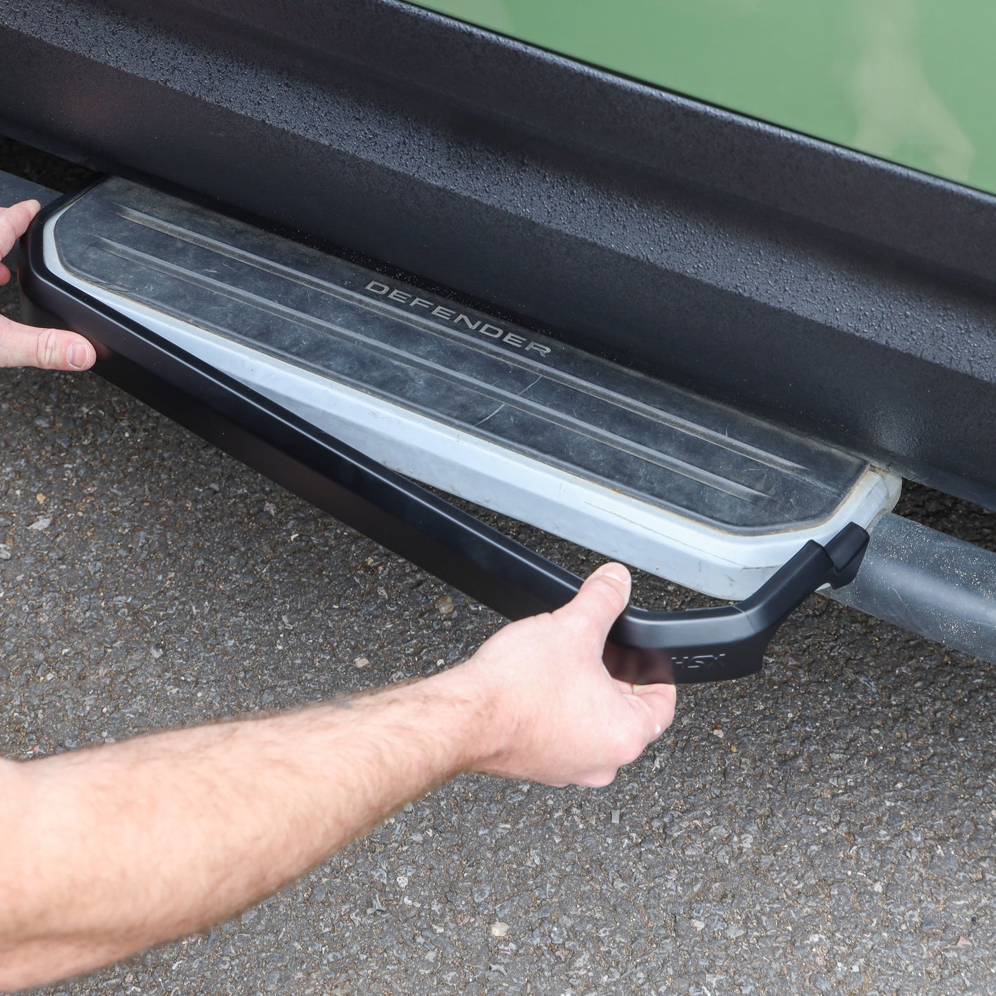 2x Side Step Covers (Smooth Finish) for Land Rover Defender L663 (90) - Matt Black