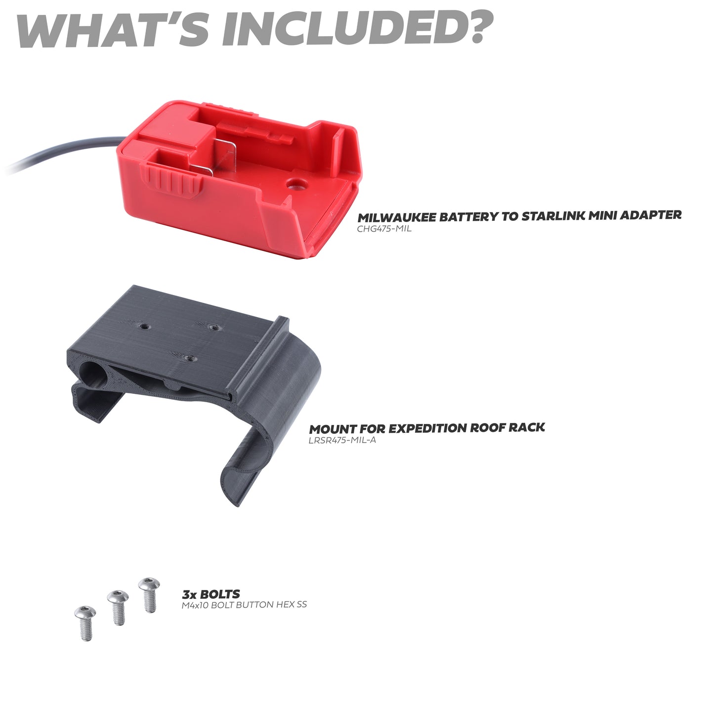 Milwaukee Battery Mount for Starlink Mini Land Rover Defender L663 Expedition Roof Rack