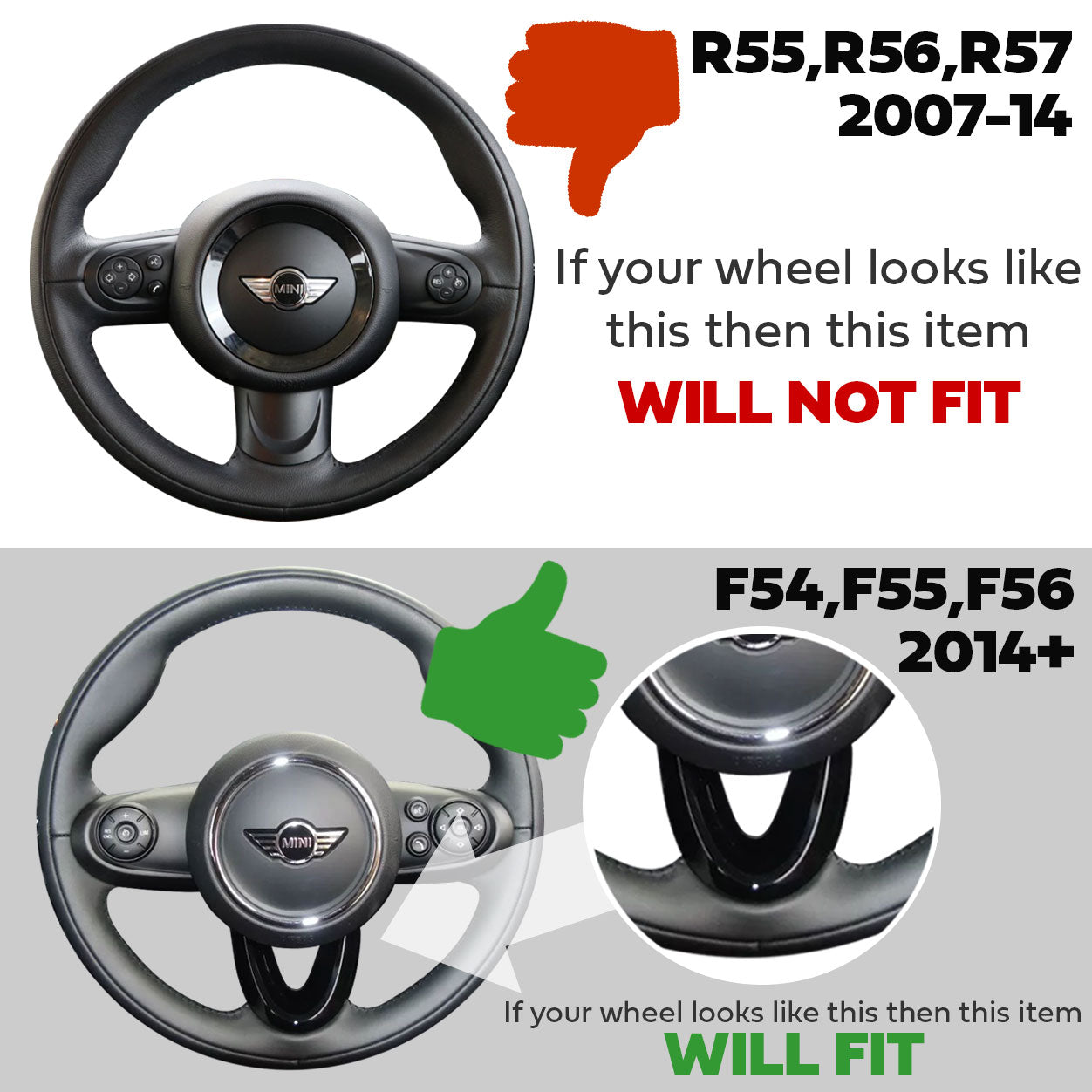 Steering Wheel - Carbon Fibre with Sports Grip for BMW Mini F54,F55,F56