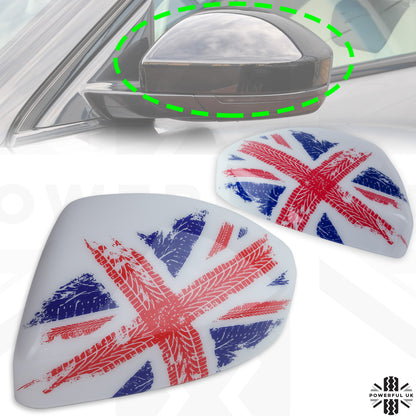 Genuine Replacement Mirror Caps for Range Rover Evoque 2014+ - White with Union Jack design