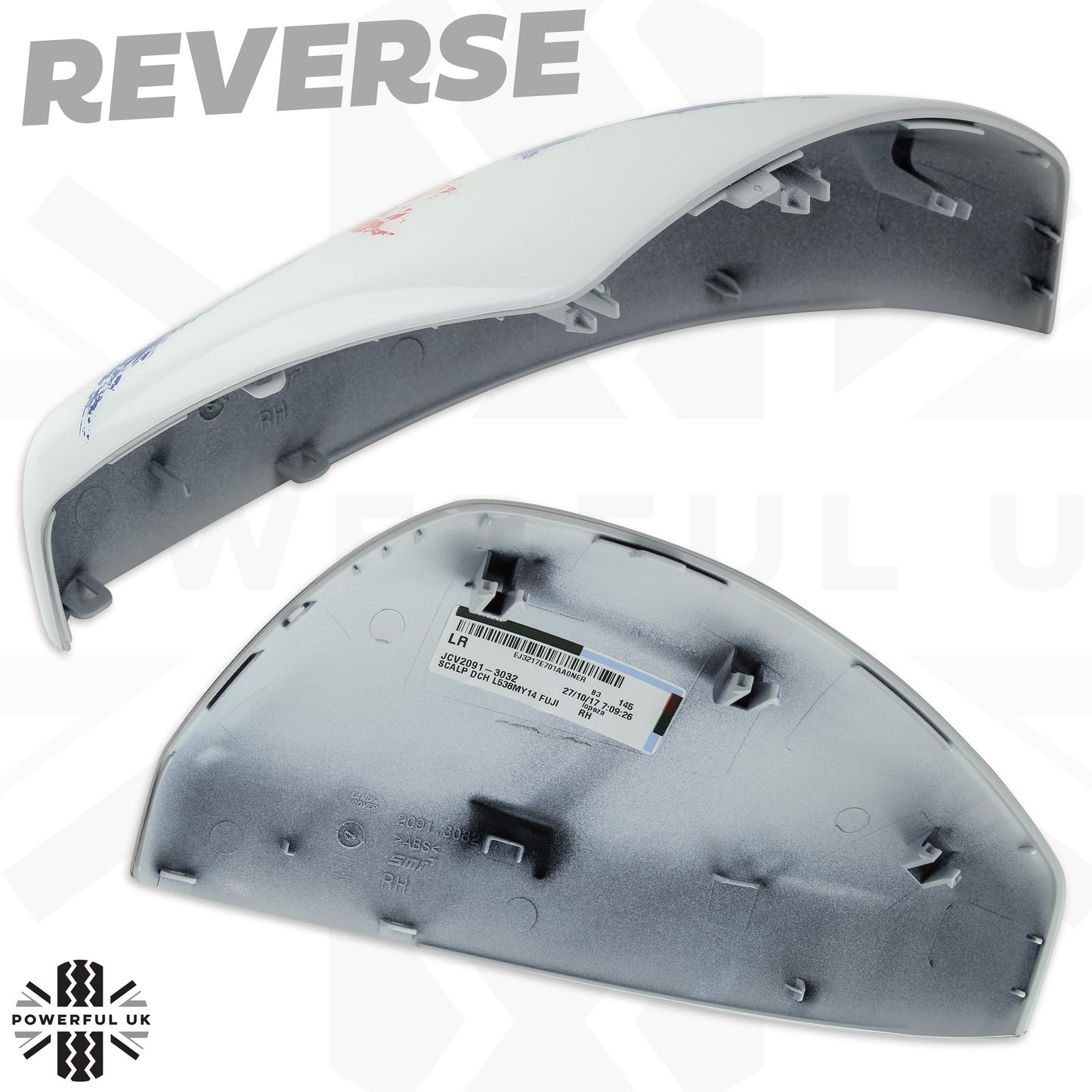 Genuine Replacement Mirror Caps for Range Rover Evoque 2014+ - White with Union Jack design