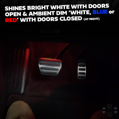 WHITE-RED-BLUE LED interior Footwell ambient lamp upgrade for Range Rover Velar  (2pc)