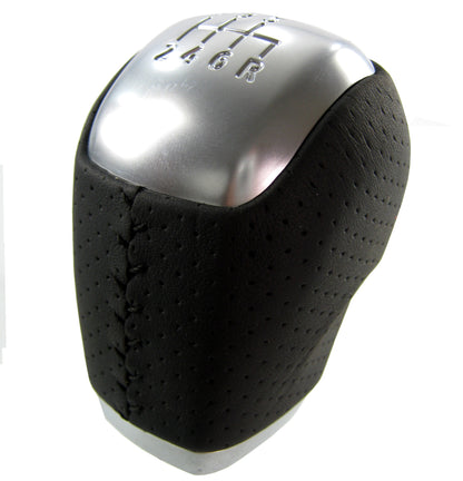 Perforated Black Leather Gear Knob for Range Rover Evoque with Manual 6 Speed