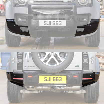 4pc Front & Rear Bumper Corners for Land Rover Defender L663 - Gloss Black