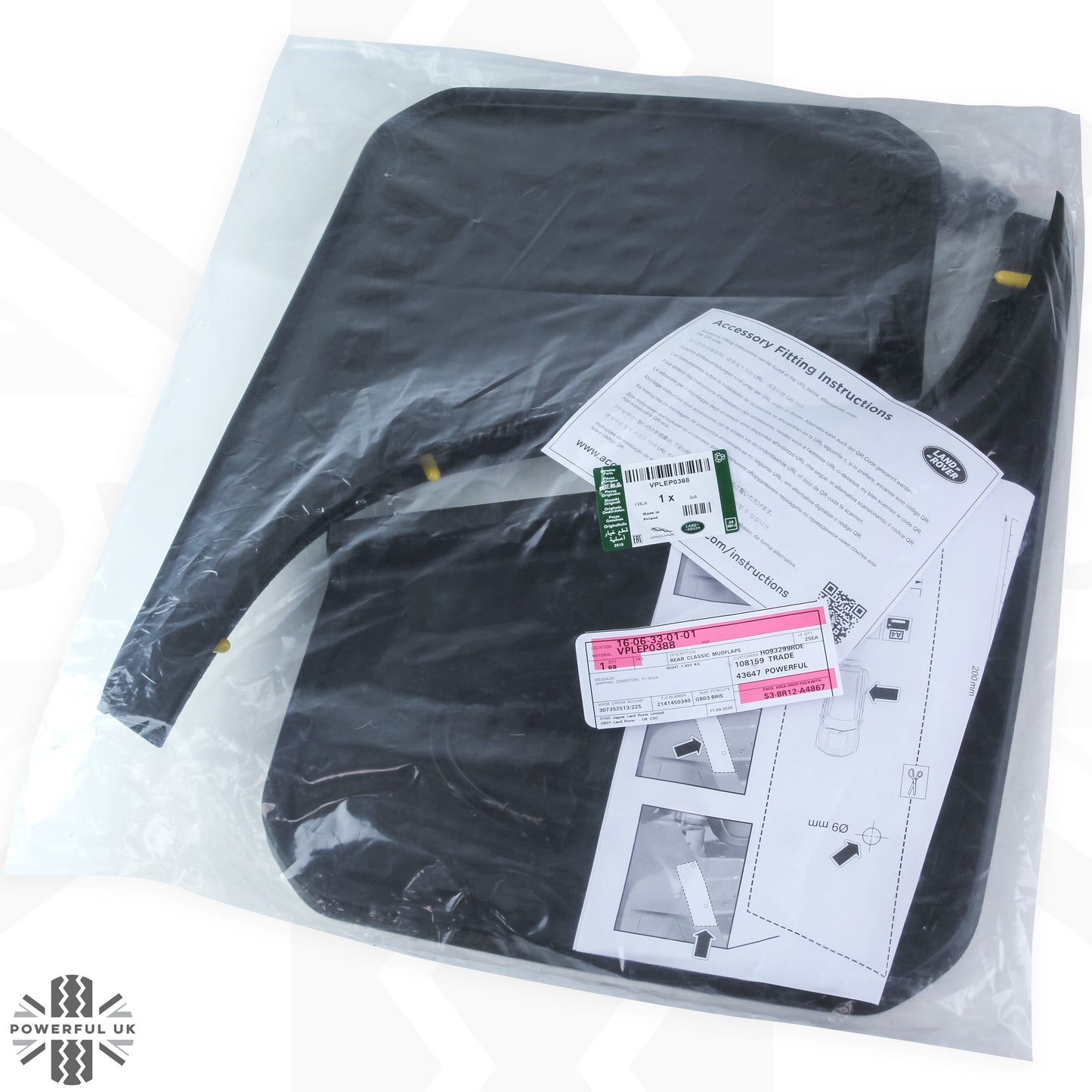 Rear Mudflaps - Classic Design - Genuine - for Land Rover Defender L663