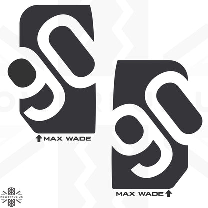 Door/Side Vent Decal Kit 'Rotated 90' - Matte Black for Land Rover Defender L663