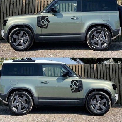 Door/Side Vent Decal Kit 'Rotated 90' - Matte Black for Land Rover Defender L663