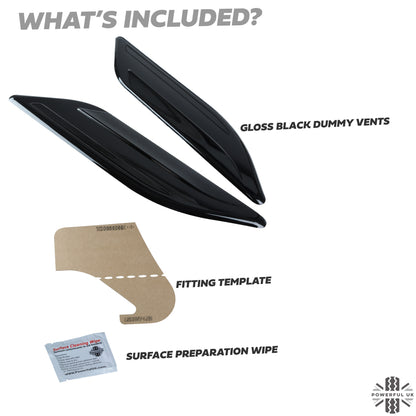 Dummy Bonnet Vents (Type 2) - 'All Gloss Black' for Land Rover Freelander 2