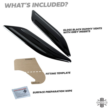 Dummy Bonnet Vents (Type 2) - 'Black & Grey' for Land Rover Freelander 2