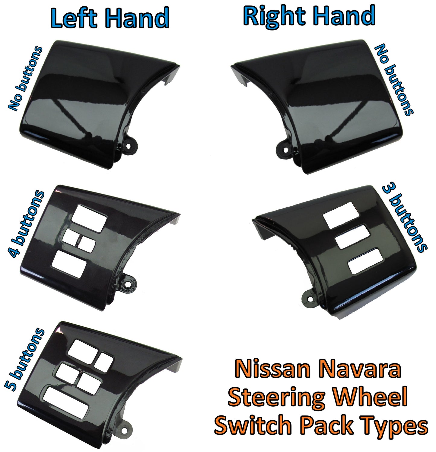 Steering Wheel Switch Left ( 4 switches ) - Black Piano - for Nissan Navara D40