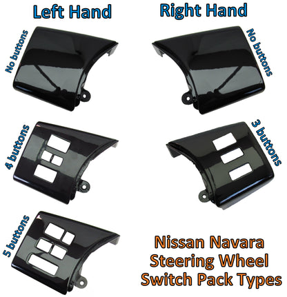 Steering Wheel Switch Left ( 4 switches ) - Black Piano - for Nissan Navara D40