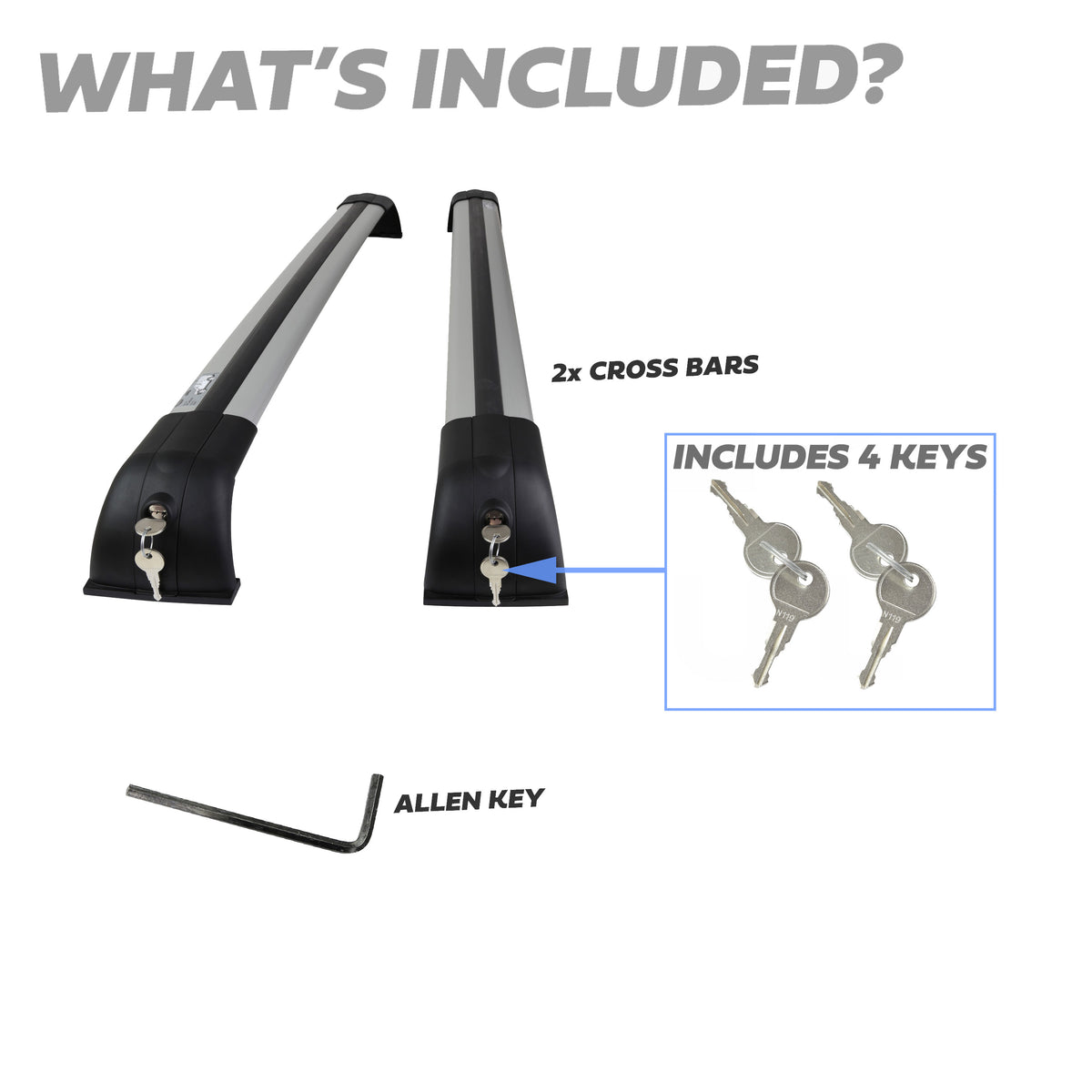 EU AUTOPARTS Black Cross Bars Roof Rack For Land Rover Discovery 3 & 4 (L319) – Anti-Theft Lock
