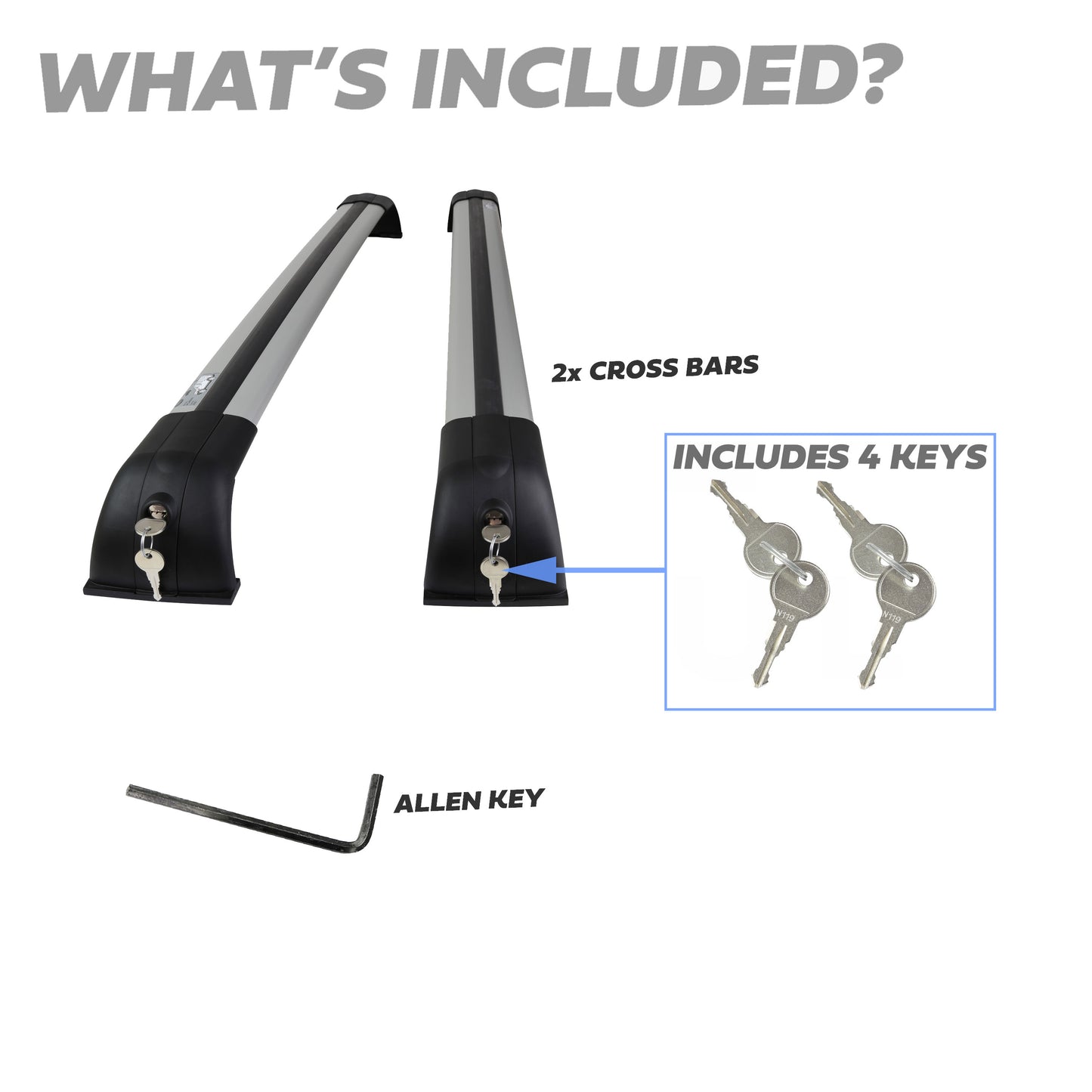 Roof Rack - Locking Cross Bar Kit Genuine - Silver - for Land Rover Discovery 3/ 4