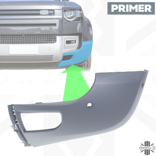 Front Bumper Corner for Land Rover Defender L663 in Primer (Smooth) - LEFT