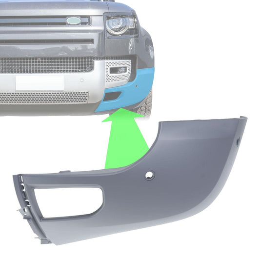 Front Bumper Corner for Land Rover Defender L663 in Primer (Smooth) - LEFT